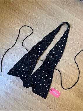 Edikted Black Halter Backless Studded Bikini Top